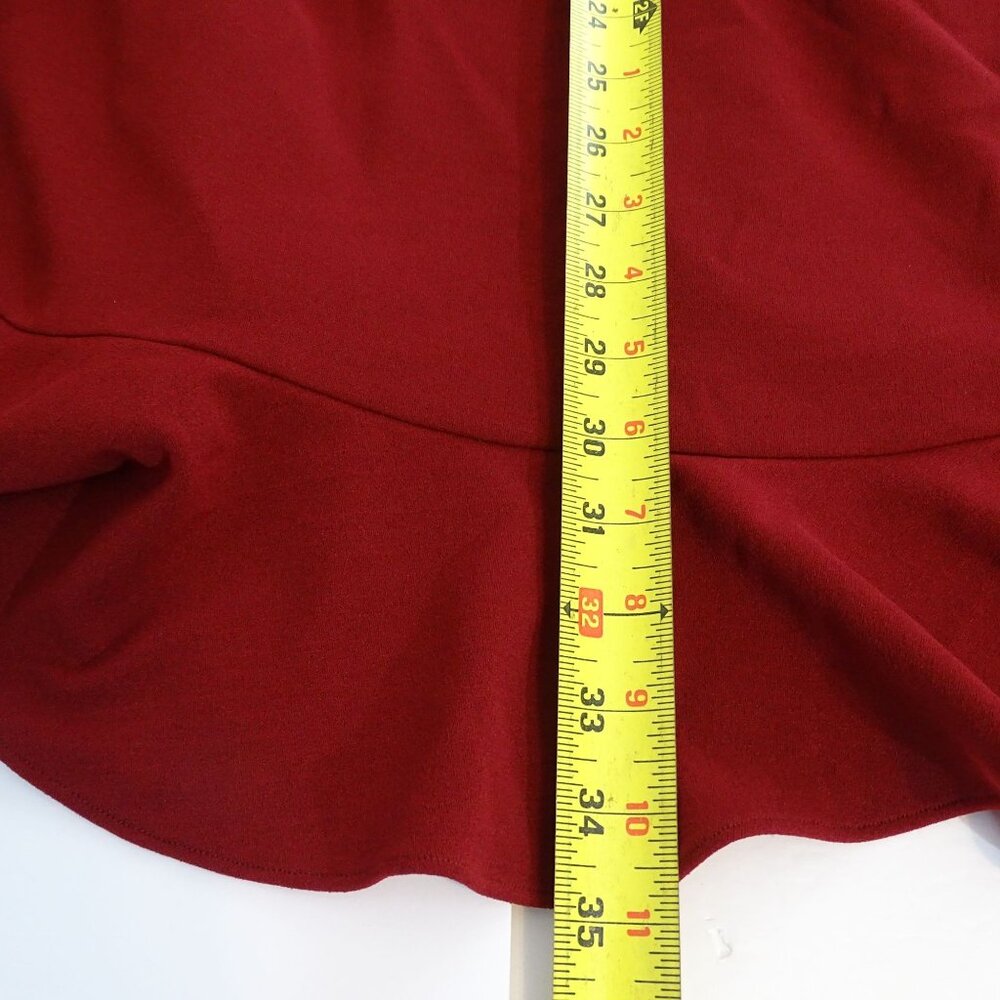 Stylestalker Women Burgundy Red Ruffle Wrap Dress Size S Short Sleeve Party - Picture 12 of 12